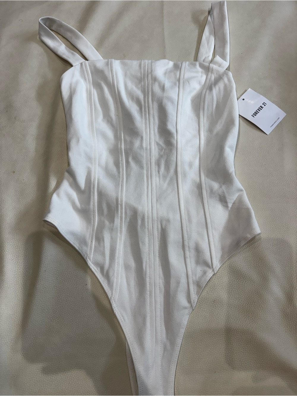 Forever 21 Off-White One-Piece bodysuit